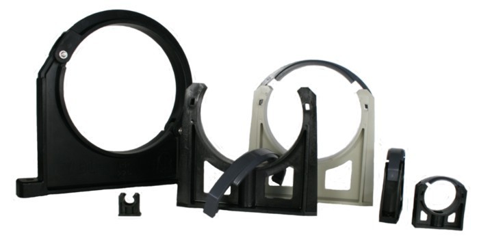 Pipe clamps for PVC tubes and others