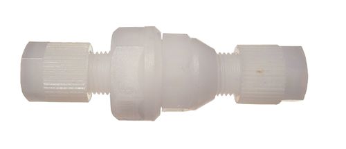 PVDF check valve on 6/4 hose