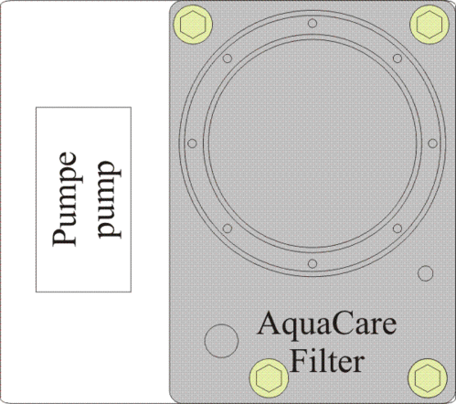 larger base plate for filter plus pump